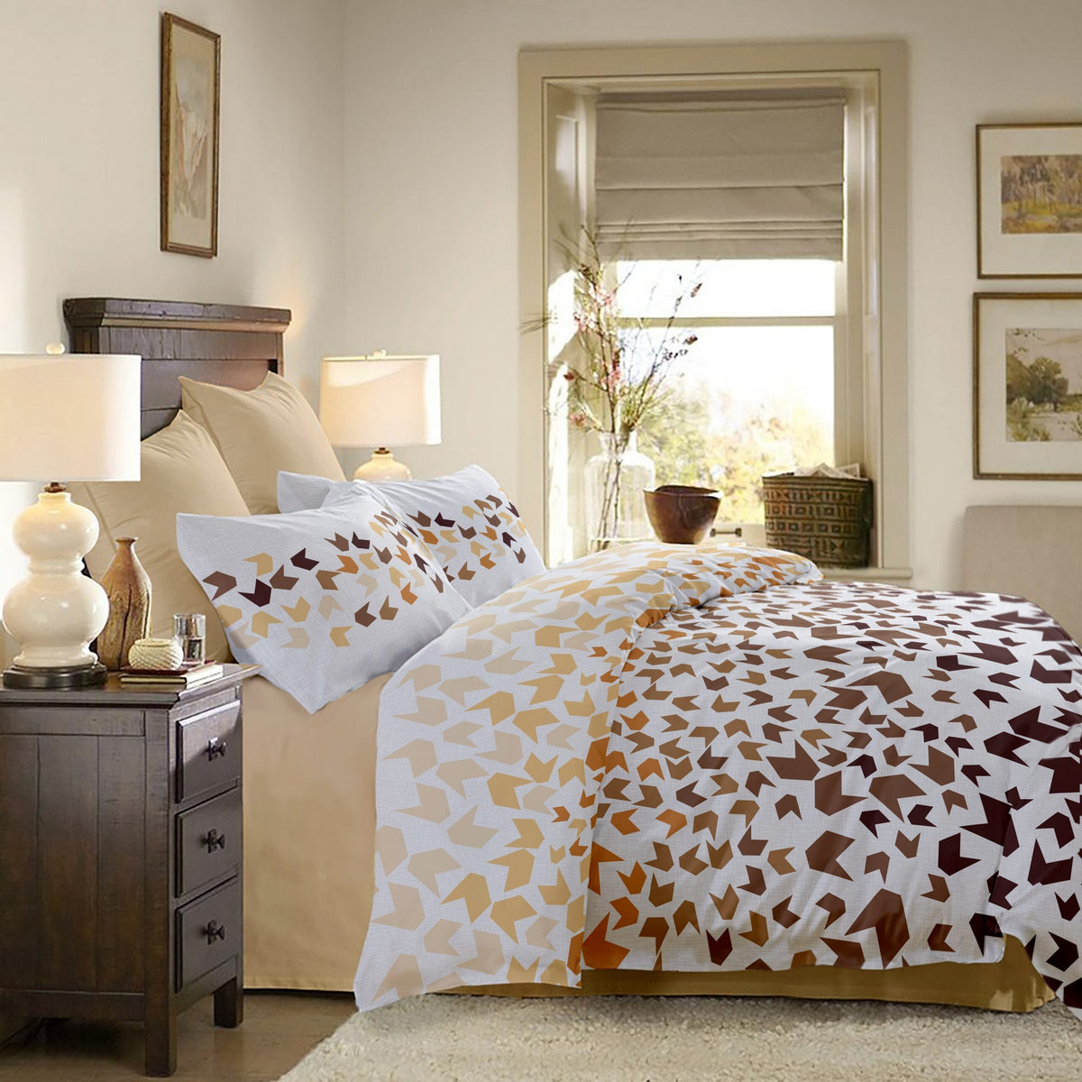 Lenjerie pat Renforce model Loving Matisse v.2+Honey Peach