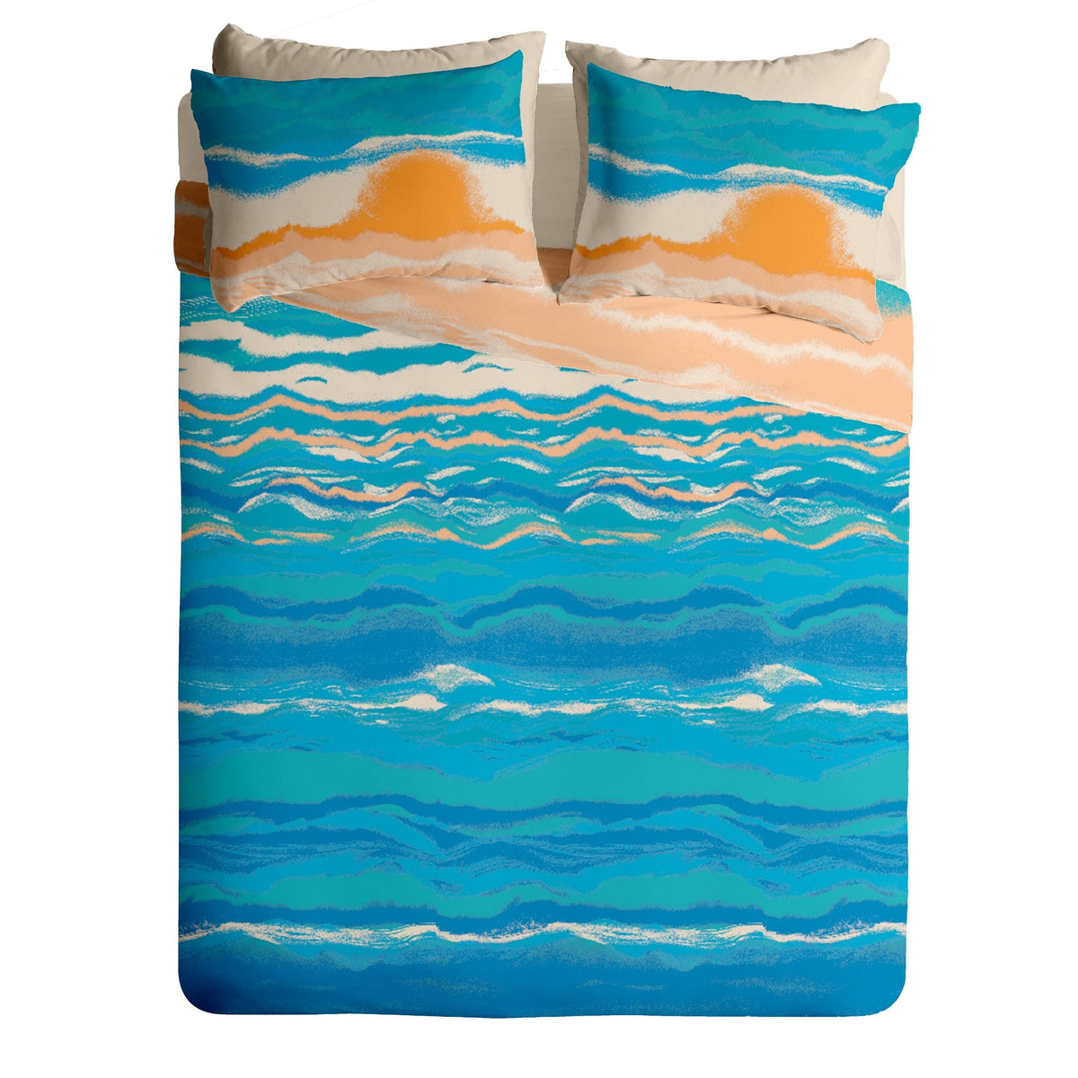 Lenjerie pat Renforce desen SUNRISE+unicolor