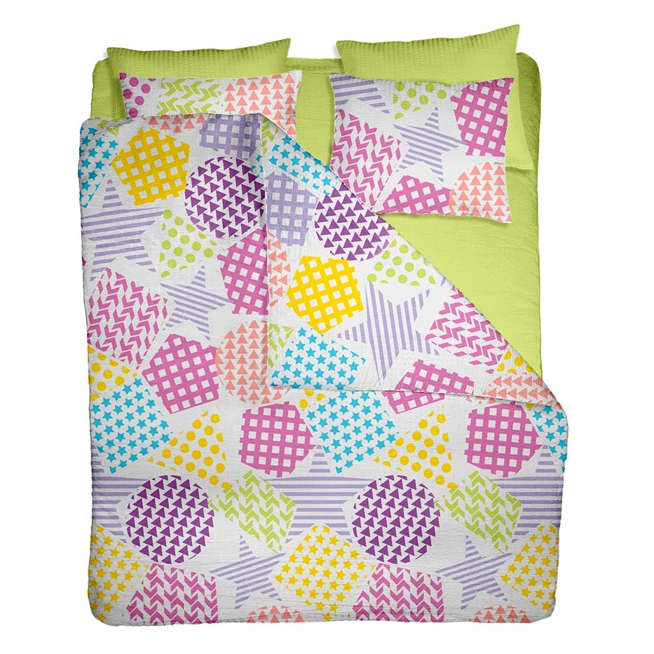Lenjerie pat 100% bumbac Creponat, desen PLAYGROUND V1