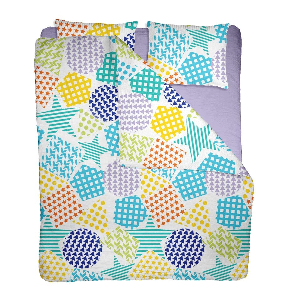 Lenjerie pat 100% bumbac Creponat, desen PLAYGROUND V2