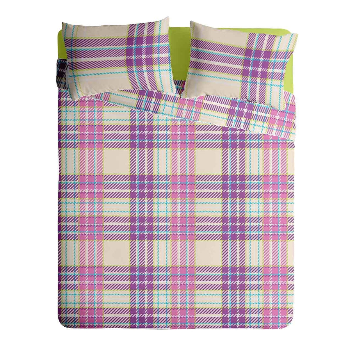 Lenjerie pat Renforce 100% bumbac, desen PLAID V2