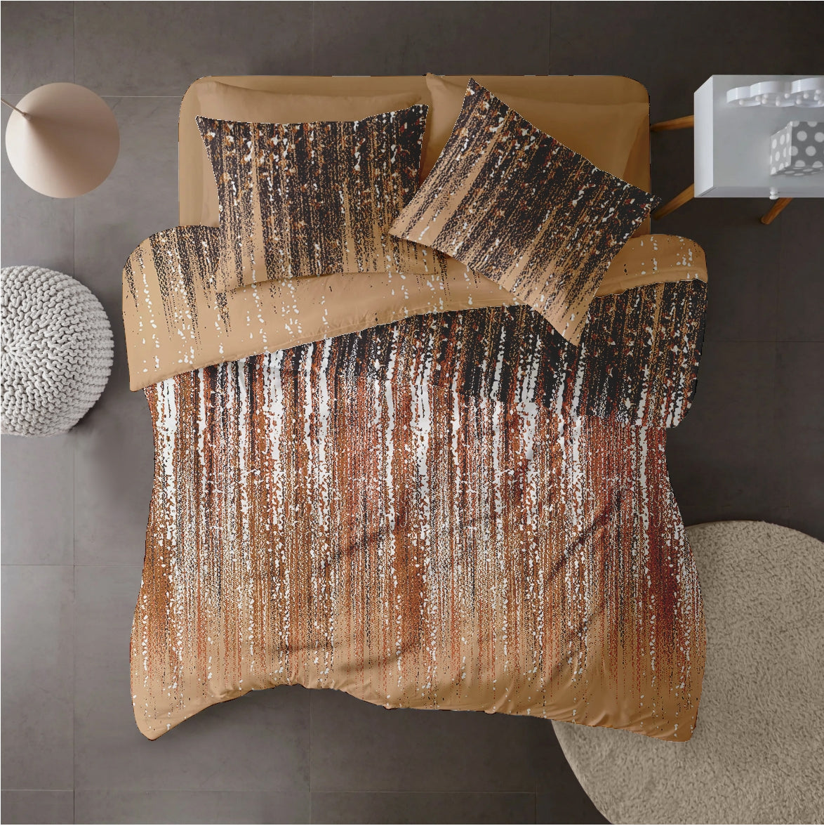 Lenjerie pat Renforce 100% bumbac, desen STARDUST V1, cod RIU