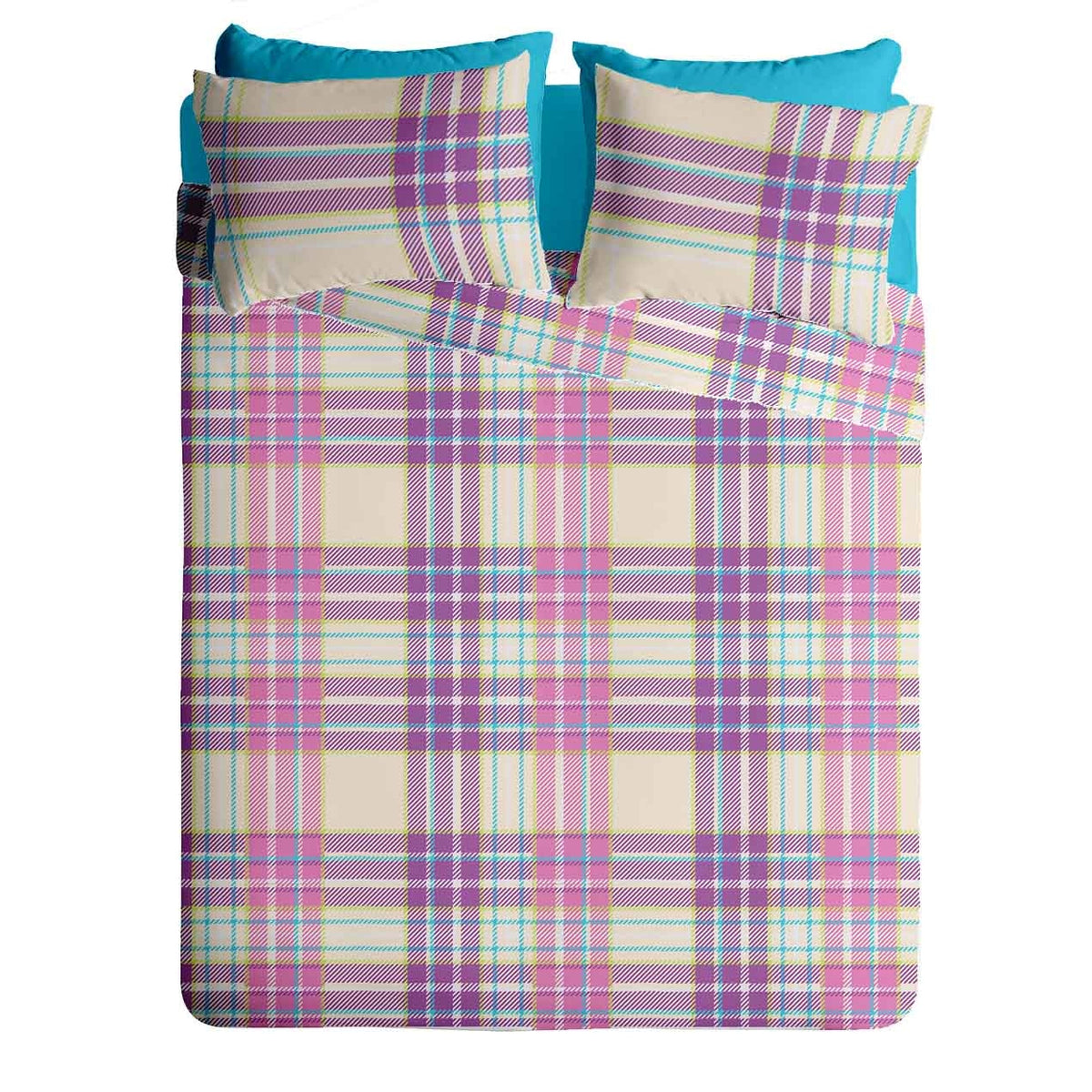 Lenjerie pat Renforce 100% bumbac, desen PLAID V2, cod RIU