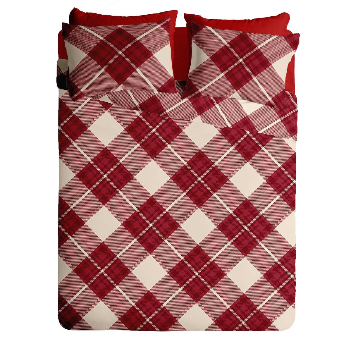 Lenjerie pat Renforce 100% bumbac, desen SCOTTISH V4, cod RIU