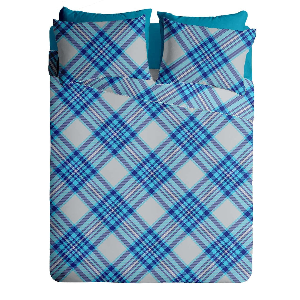 Lenjerie pat Crepe 100% bumbac, desen SCOTTISH V5, cod CIU