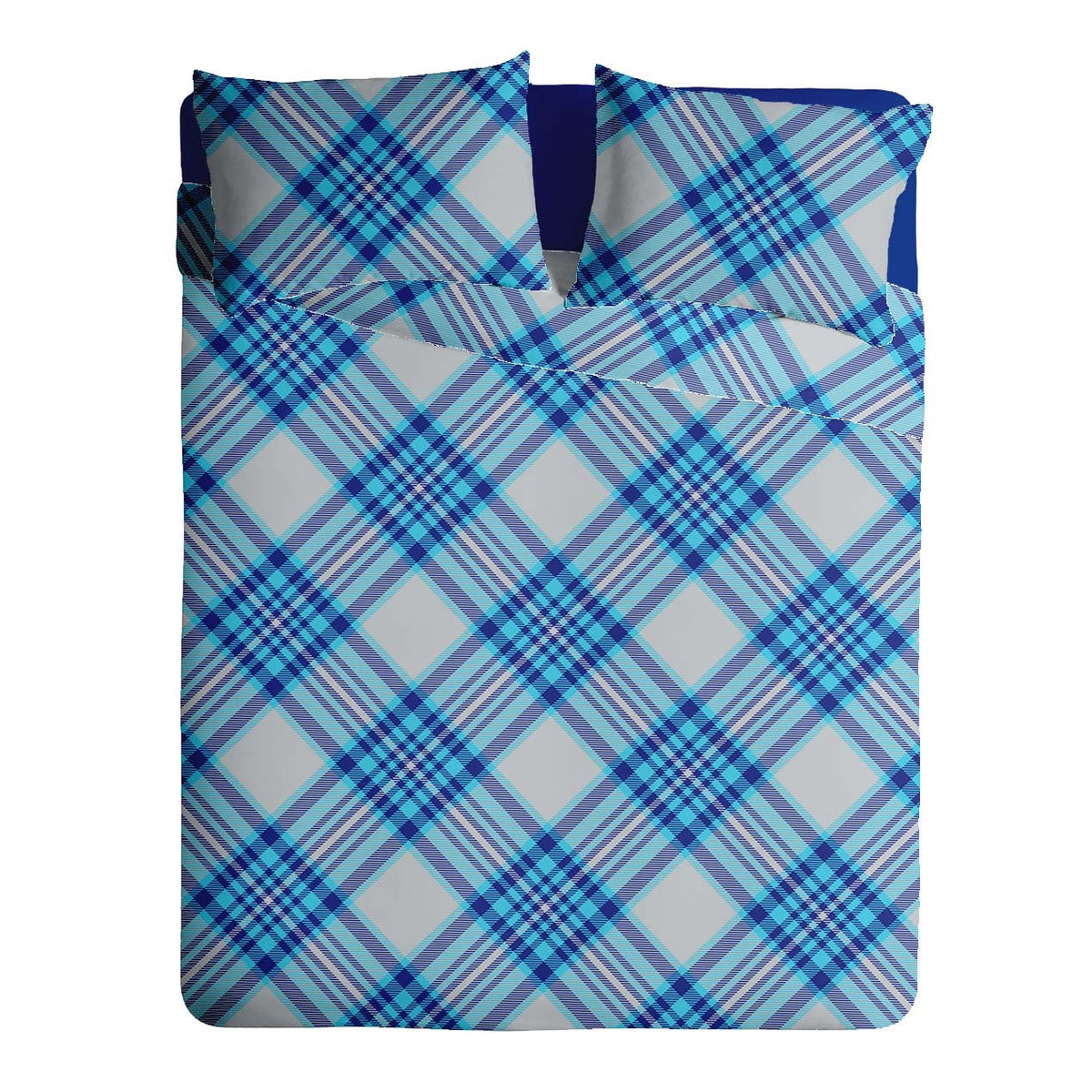 Lenjerie pat 100% bumbac Creponat, desen SCOTTISH V5